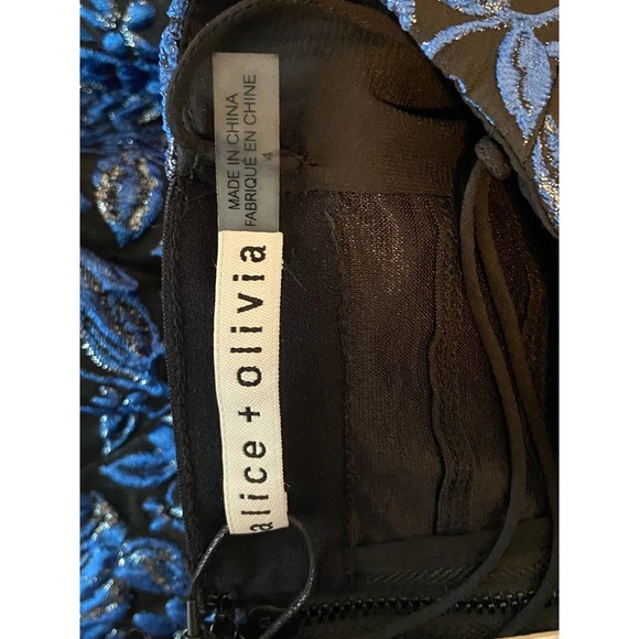 Alice + Olivia Kendra Floral Mini Dress Blue 4 - Picture 7 of 13